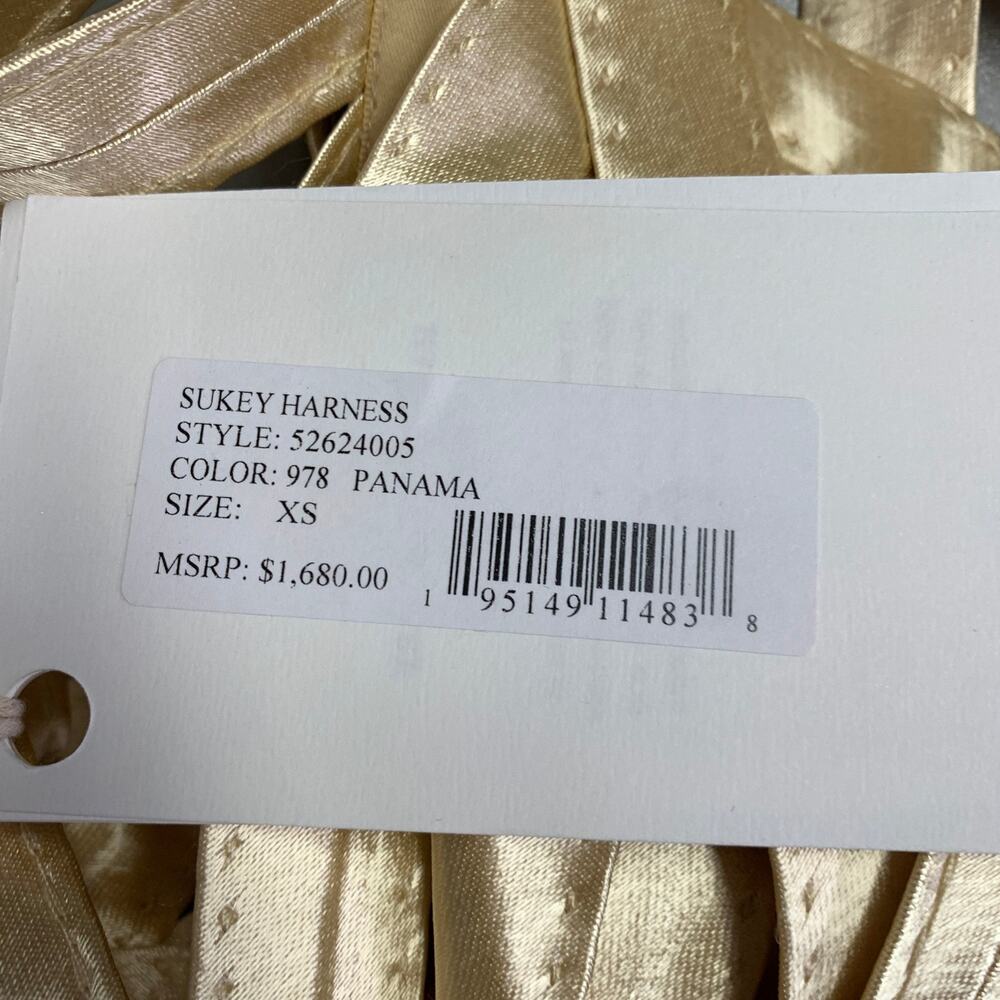 KHAITE Size XS Sukey Gold Viscose Satin Straps Harness Dress Top - Picture 4 of 5